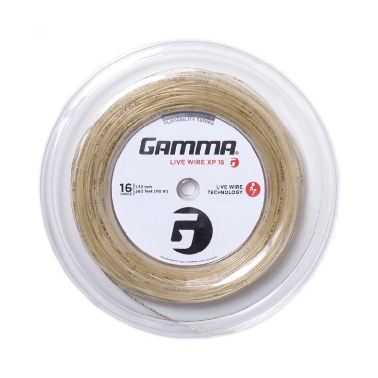 Gamma Sznur tenisowy Live Wire XP (Dotyk+Komfort) naturalny 110m rolka
