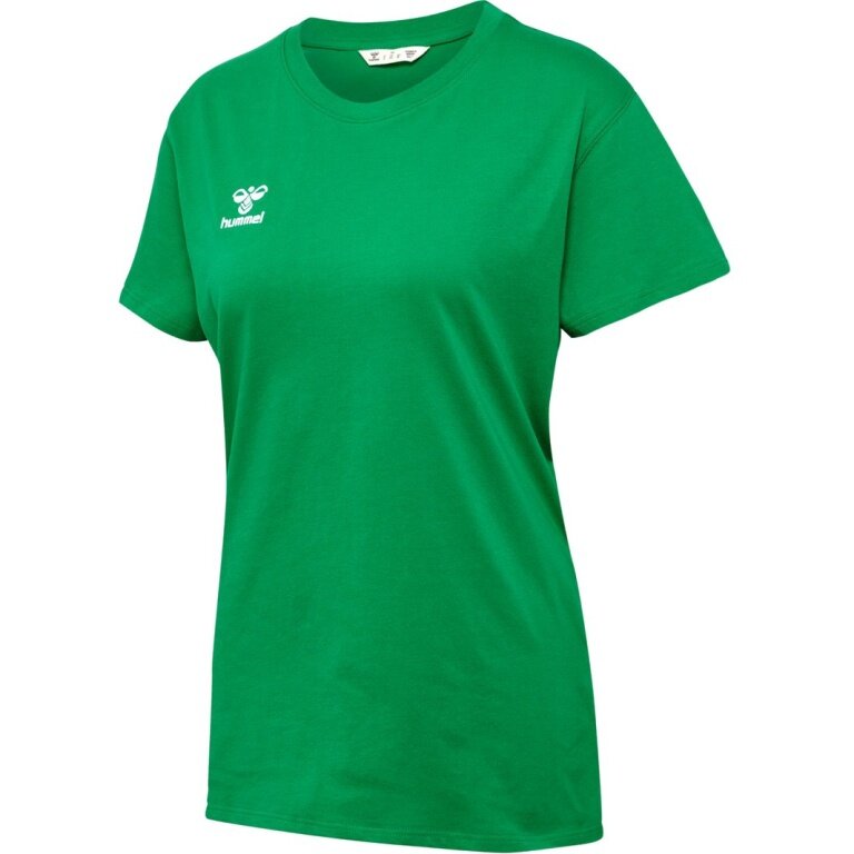 hummel Sport/Freizeit-Shirt hmlGO 2.0 (Bawełna organiczna, klasyczny design) Krótki rękaw zielony Damski