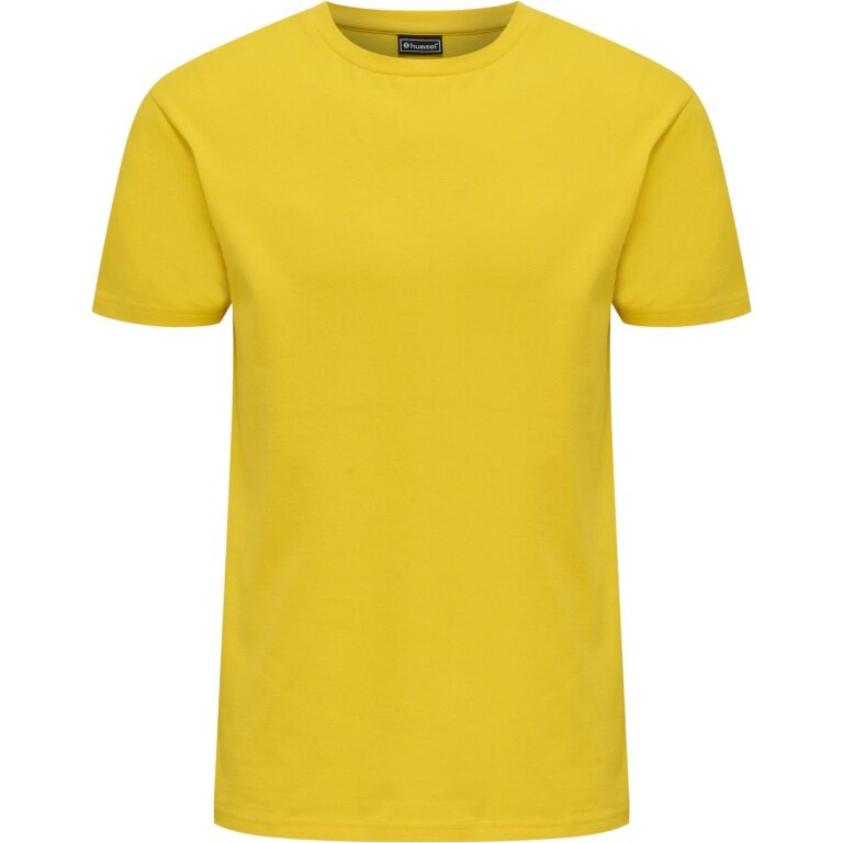hummel T-shirt rekreacyjne hmlRED Basic (bawełna) Krótki rękaw żółty Mężczyźni