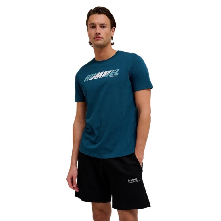 hummel T-shirt Freizeit hmlGRAPHIC Bold Logo (Bawełna) niebieski Mężczyźni