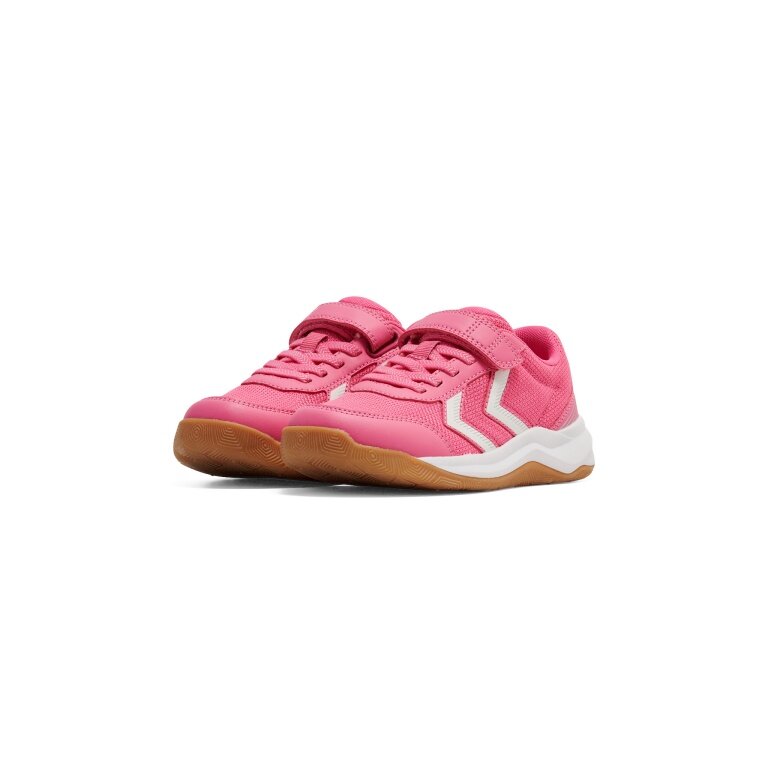 hummel Halowe buty do tenisa Multiplay Flex VC 2.0 (rzep) różowy/biały dziewczęce