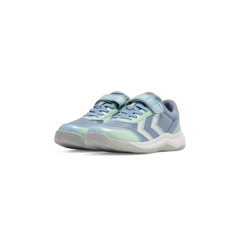 hummel Halowe buty do gry Multiplay Flex VC 2.0 (rzep) jasnoniebieskie dziecięce