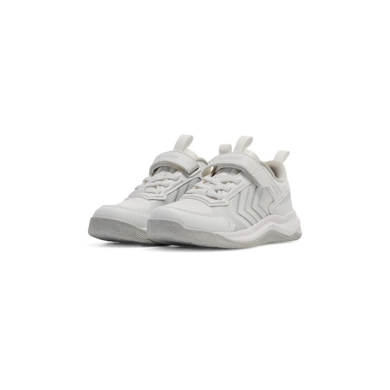 hummel halowe buty do tenisa Power Stable VC (rzep) białe dziecięce