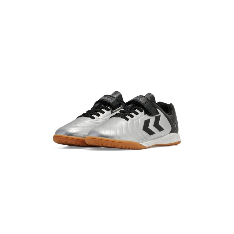 hummel Halowe buty do tenisa Top Star I.C. VC 2.0 (rzep) srebrny/czarny dziecięce