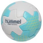 hummel Piłka ręczna hmlSTAR Trening HB (Rozmiar 1) biało/niebiesko/żółta - 1 sztuka