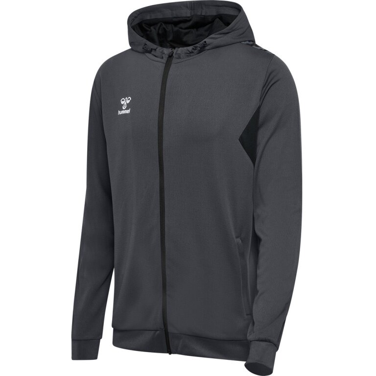 hummel Sportowa kurtka z kapturem hmlAUTHENTIC PL Zip Hoodie (100% rec. poliester) asfaltowy szary Mężczyźni