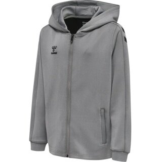 hummel Sportowa kurtka z kapturem hmlCORE XK Poly Zip Hood Sweat (materiał poliestrowy) szara dziecięca