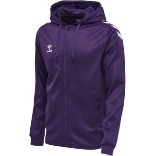 hummel Sportowa kurtka z kapturem hmlCORE XK Poly Zip Hood Sweat (materiał poliestrowy) z kapturem fioletowo/biała męska