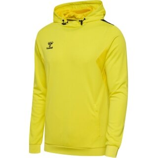 hummel Sportowa bluza z kapturem hmlAUTHENTIC PL Hoodie (z kieszeniami na zamek błyskawiczny) żółta Mężczyźni