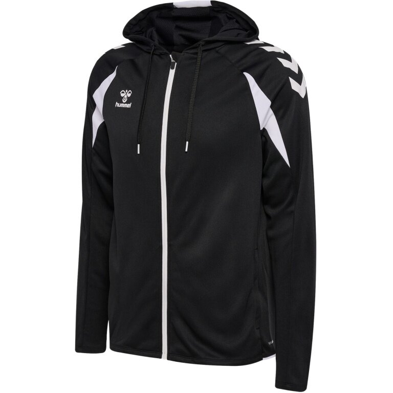 hummel Bluza z kapturem hmlCORE 2.0 Full-Zip (100% rec. poliester) czarna/biała męska