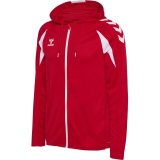 hummel Bluza z kapturem hmlCORE 2.0 Full-Zip (100% rec. poliester) czerwono/biała męska