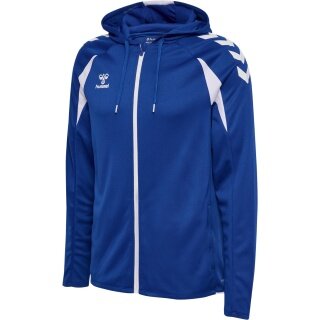 hummel Bluza z kapturem hmlCORE 2.0 Full-Zip (100% rec. poliester) niebiesko/biała Mężczyźni
