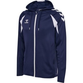 hummel Bluza z kapturem hmlCORE 2.0 Full-Zip (100% rec. poliester) granatowo/biała Mężczyźni