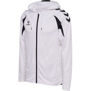hummel Bluza z kapturem hmlCORE 2.0 Full-Zip (100% rec. poliester) biało/czarna Mężczyźni