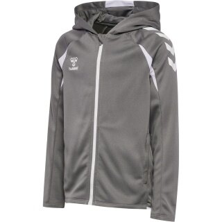 hummel Bluza z kapturem hmlCORE 2.0 Full-Zip (100% rec. poliester) szaro/biała dla dzieci