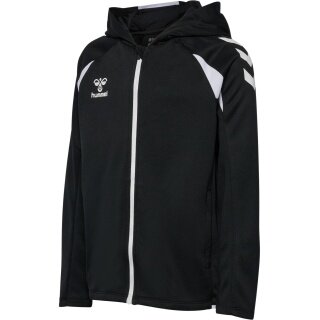 hummel Bluza z kapturem hmlCORE 2.0 Full-Zip (100% recyklingowany poliester) czarno-biała dziecięca