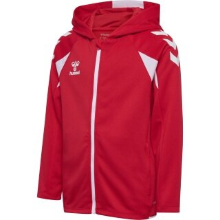 hummel Bluza z kapturem hmlCORE 2.0 Full-Zip (100% rec. poliester) czerwono/biała dziecięca