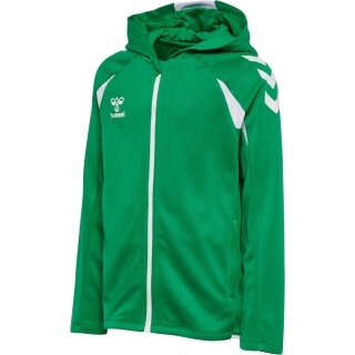 hummel Bluza z kapturem hmlCORE 2.0 Full-Zip (100% rec. poliester) zielona/biała dziecięca