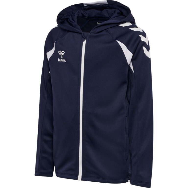 hummel Bluza z kapturem hmlCORE 2.0 Full-Zip (100% rec. poliester) granatowo/biała dla dzieci