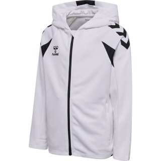 hummel bluza z kapturem hmlCORE 2.0 Full-Zip Hoodie (100% rec. poliester) biało/czarna dziecięca
