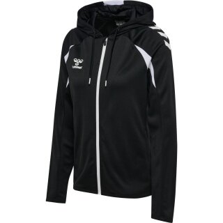 hummel Bluza z kapturem hmlCORE 2.0 Full-Zip (100% rec. poliester) czarno-biała Damska