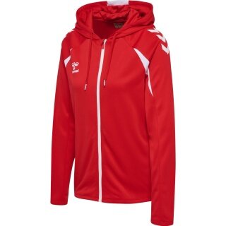 hummel Bluza z kapturem hmlCORE 2.0 Full-Zip (100% rec. poliester) czerwono/biała Damska