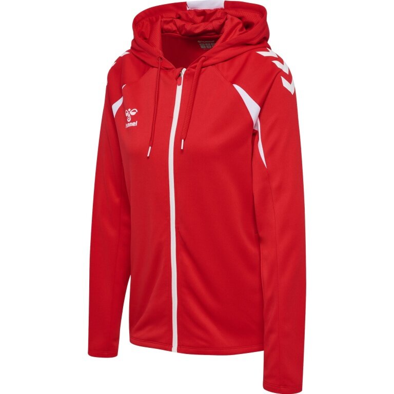 hummel Bluza z kapturem hmlCORE 2.0 Full-Zip (100% rec. poliester) czerwono/biała Damska