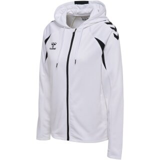 hummel Bluza z kapturem hmlCORE 2.0 Full-Zip (100% rec. poliester) biała/czarna Damska