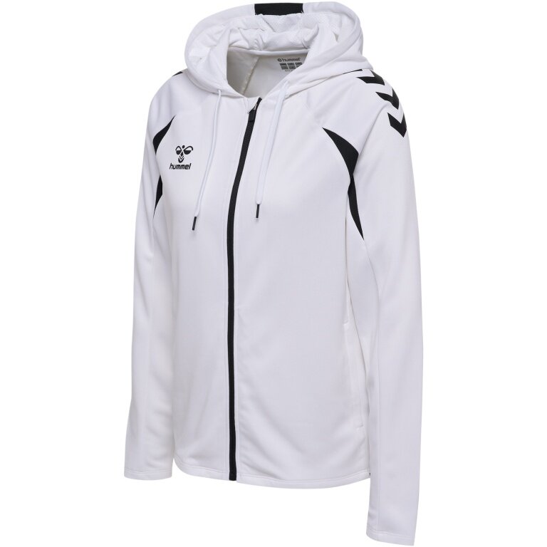 hummel Bluza z kapturem hmlCORE 2.0 Full-Zip (100% rec. poliester) biała/czarna Damska