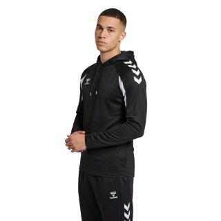 hummel Bluza z kapturem hmlCORE 2.0 (100% recyklingowany poliester) czarna/biała Mężczyźni