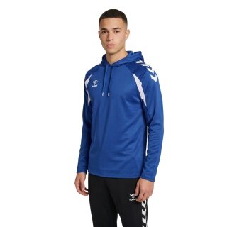 hummel Bluza z kapturem hmlCORE 2.0 (100% recyklingowany poliester) niebiesko/biała Mężczyźni
