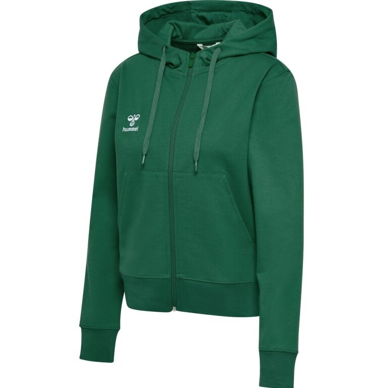 hummel Bluza z kapturem hmlGO 2.0 Full-Zip Hoodie (miękka tkanina dresowa) ciemnozielona Damska