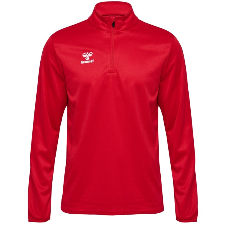 hummel Sportowa koszulka z długim rękawem hmlESSENTIAL Half-Zip (przyjemne uczucie noszenia) czerwona męska