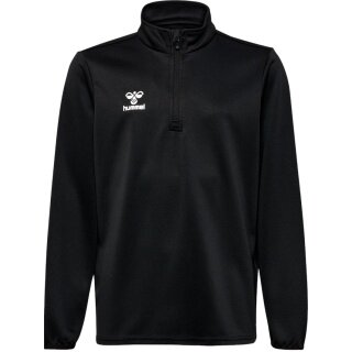 hummel Sportowa koszulka z długim rękawem hmlESSENTIAL Half-Zip (przyjemne uczucie noszenia) czarna dziecięca