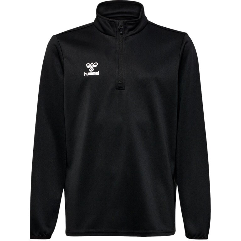 hummel Sportowa koszulka z długim rękawem hmlESSENTIAL Half-Zip (przyjemne uczucie noszenia) czarna dziecięca
