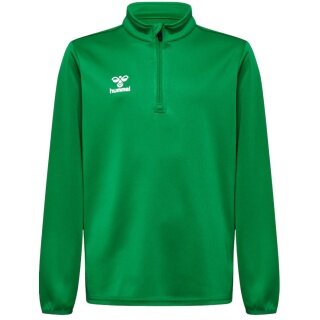 hummel Sportowa koszulka z długim rękawem hmlESSENTIAL Half-Zip (przyjemne uczucie noszenia) zielona dziecięca
