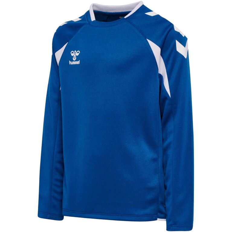 hummel Pullover hmlCORE 2.0 Crew Neck (100% rec. poliester) niebiesko/biały dziecięcy
