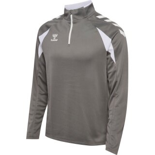 hummel Sportowa koszulka z długim rękawem hmlCORE 2.0 Half Zip (optymalna swoboda ruchów) szara/biała męska