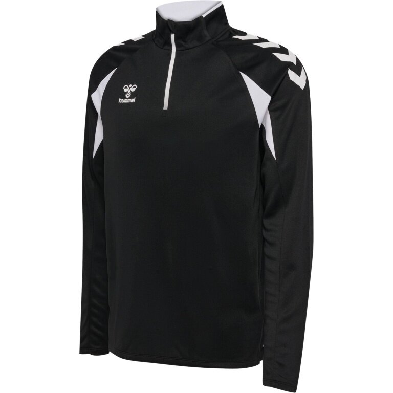 hummel Sportowa koszulka z długim rękawem hmlCORE 2.0 Half Zip (optymalna swoboda ruchów) czarna/biała Mężczyźni