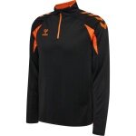 hummel Sportowa koszulka z długim rękawem hmlCORE 2.0 Half Zip (optymalna swoboda ruchów) czarna/pomarańczowa męska