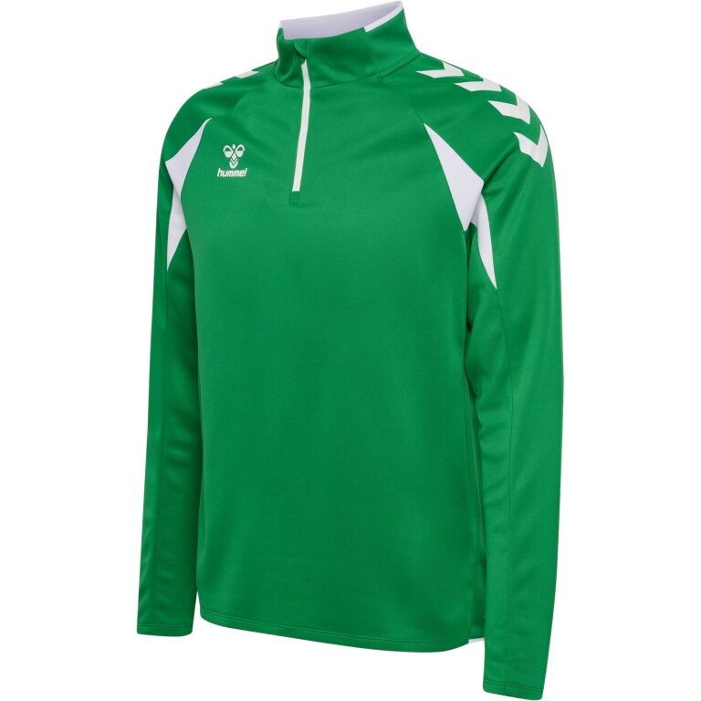 hummel Sportowa koszulka z długim rękawem hmlCORE 2.0 Half Zip (optymalna swoboda ruchów) zielona/biała męska