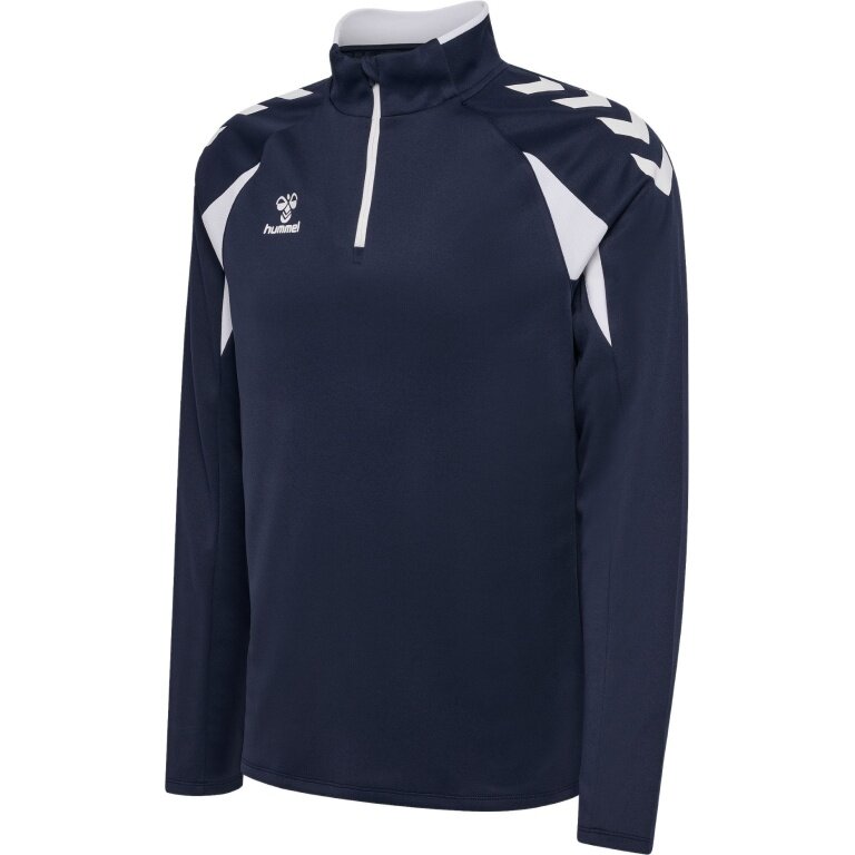 hummel Sportowa koszulka z długim rękawem hmlCORE 2.0 Half Zip (optymalna swoboda ruchów) granatowa/biała Mężczyźni