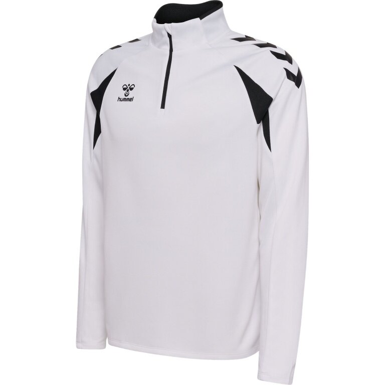 hummel Sportowa koszulka z długim rękawem hmlCORE 2.0 Half Zip (optymalna swoboda ruchów) biała/czarna męska