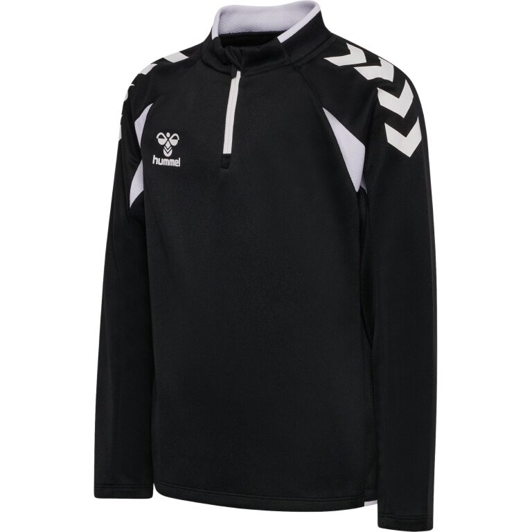 hummel Sportowa koszulka z długim rękawem hmlCORE 2.0 Half Zip (optymalna swoboda ruchów) czarna/biała dla chłopców