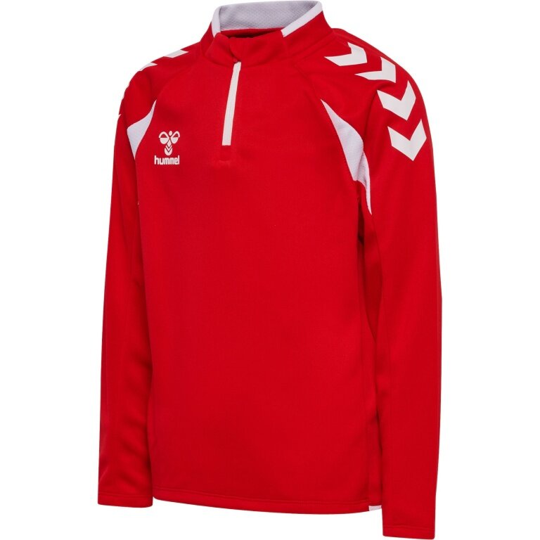 hummel Sportowa koszulka z długim rękawem hmlCORE 2.0 Half Zip (optymalna swoboda ruchów) czerwono/biała dla chłopców