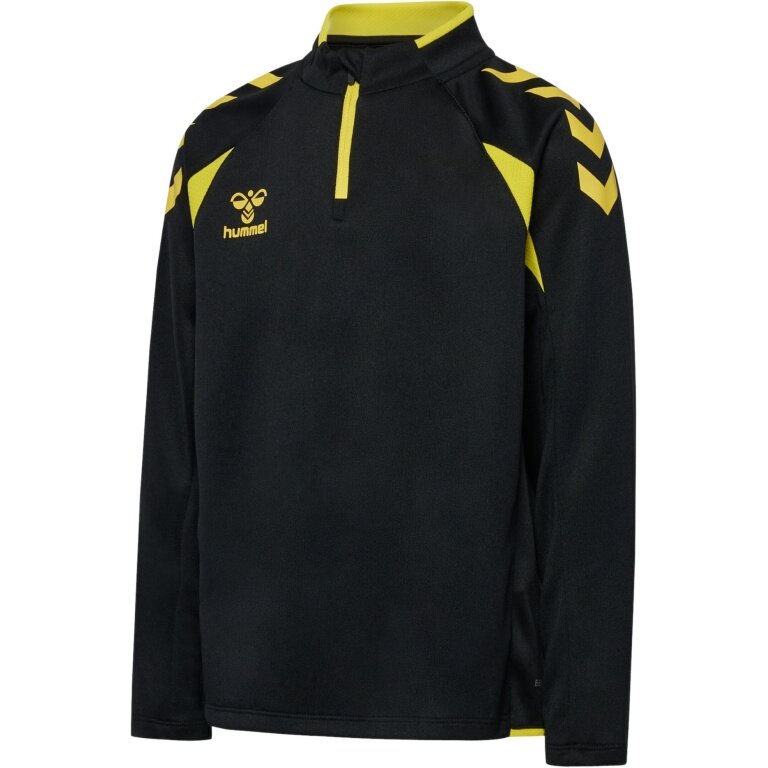 hummel Sportowa koszulka z długim rękawem hmlCORE 2.0 Half Zip (optymalna swoboda ruchów) czarna/żółta dla chłopców