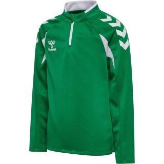 hummel Sportowa koszulka z długim rękawem hmlCORE 2.0 Half Zip (optymalna swoboda ruchów) zielona/biała dla chłopców