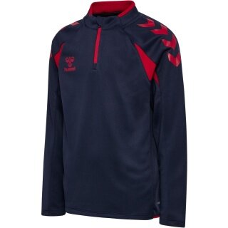 hummel Sportowa koszulka z długim rękawem hmlCORE 2.0 Half Zip (optymalna swoboda ruchów) granatowo-czerwona dla chłopców