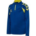 hummel Sportowa koszulka z długim rękawem hmlCORE 2.0 Half Zip (optymalna swoboda ruchów) niebiesko-żółta dla chłopców
