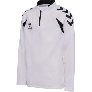 hummel Sportowa koszulka z długim rękawem hmlCORE 2.0 Half Zip (optymalna swoboda ruchów) biała/czarna dla chłopców
